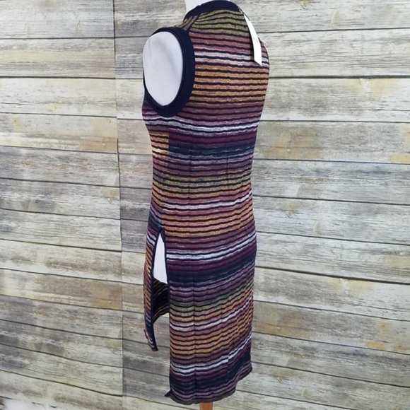 NWT ZARA KNIT COLLECTION Women M Striped Knit Mini Dress Tunic Cover-up Boho TOP - Picture 9 of 12